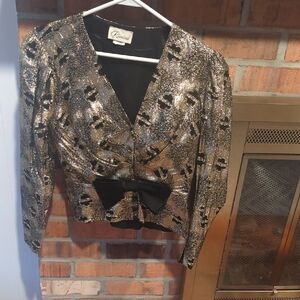 Rimini Elegant Black and Gold Blazer